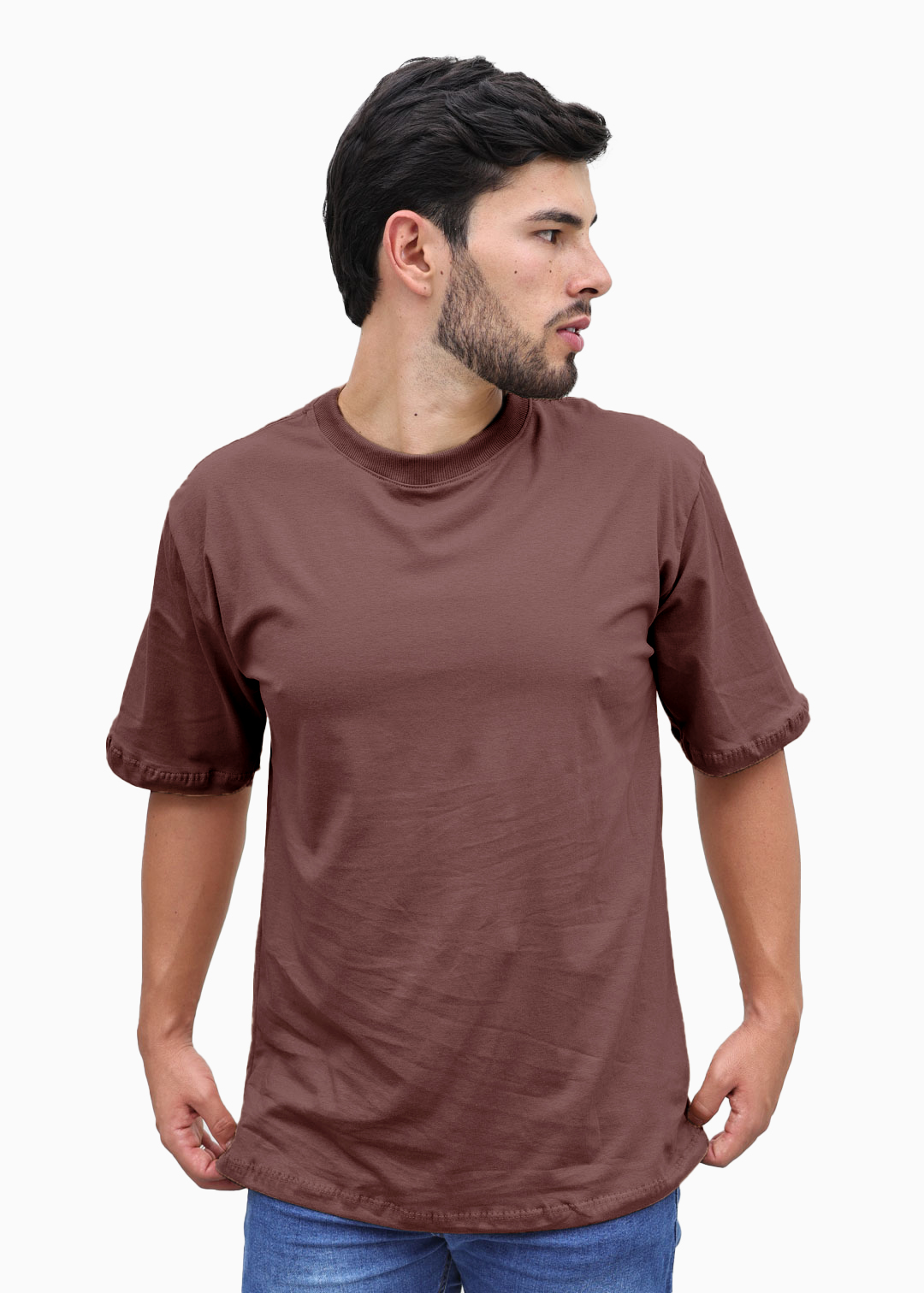 Camiseta Masculina Over Marrom Algodão
