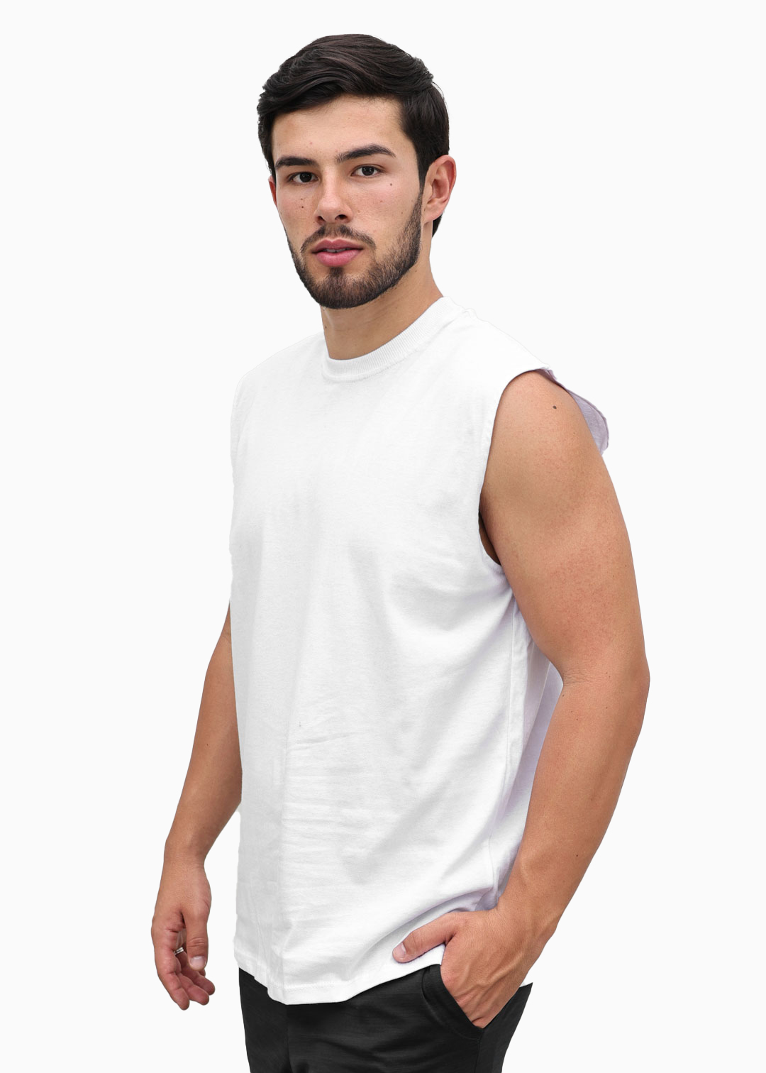Camiseta Masculina Regata Branco Algodão