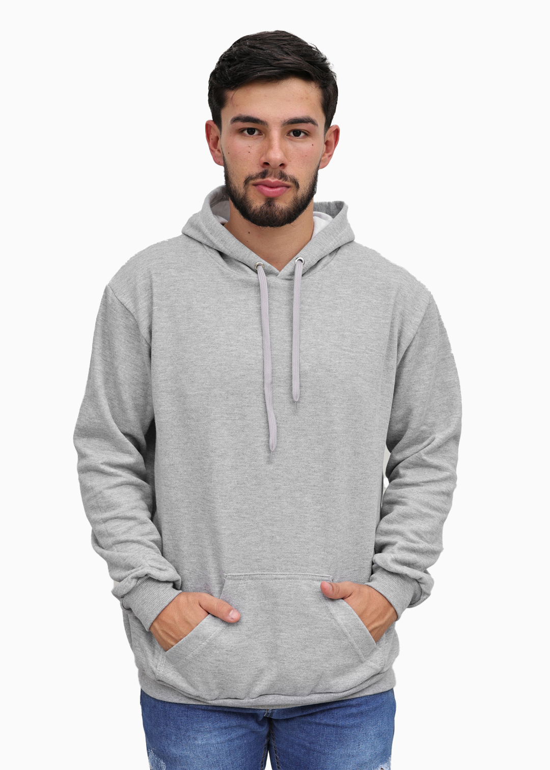 Moletom Masculino Canguru Cinza Algodão