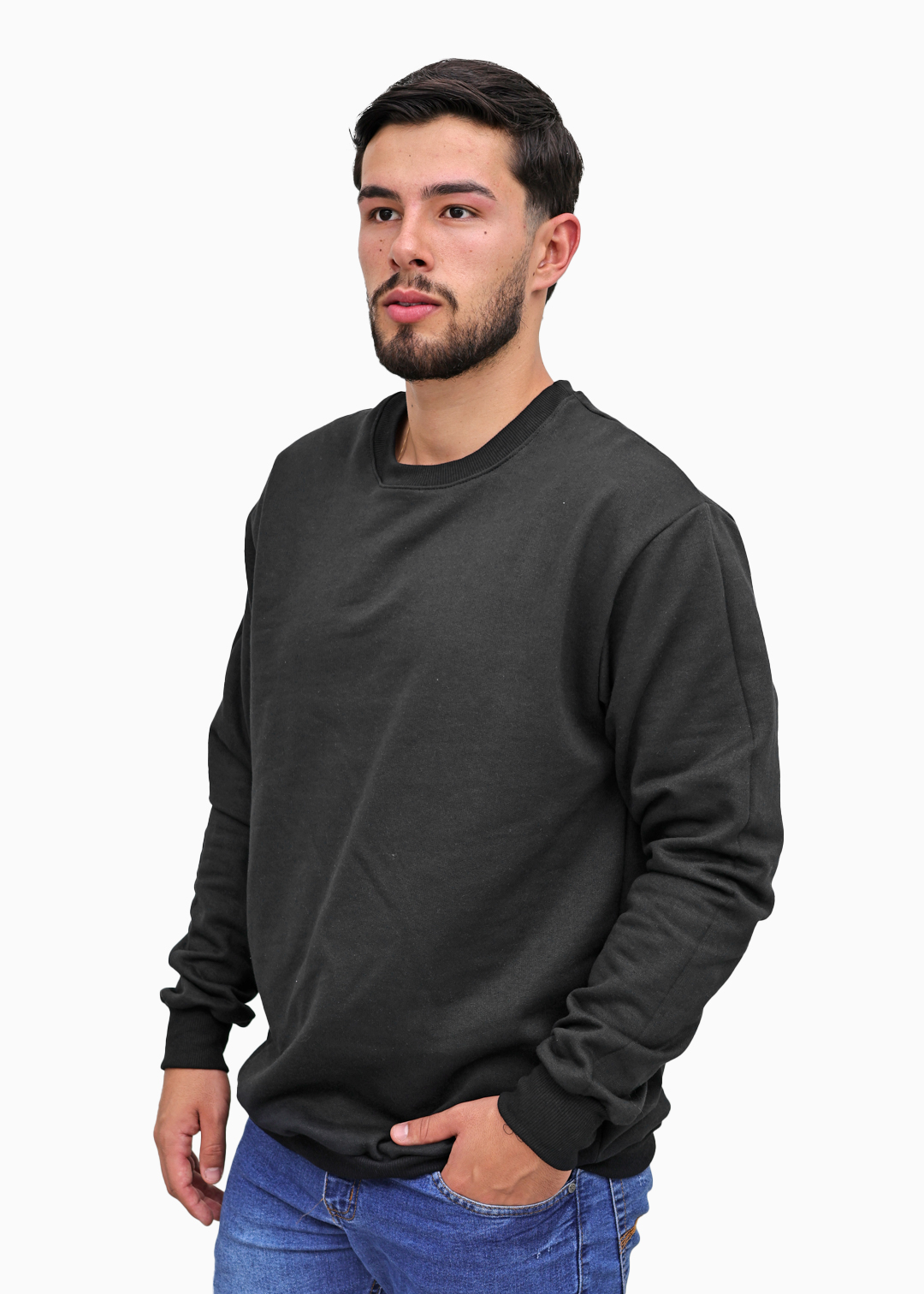 Moletom Masculino Careca Preto Algodão