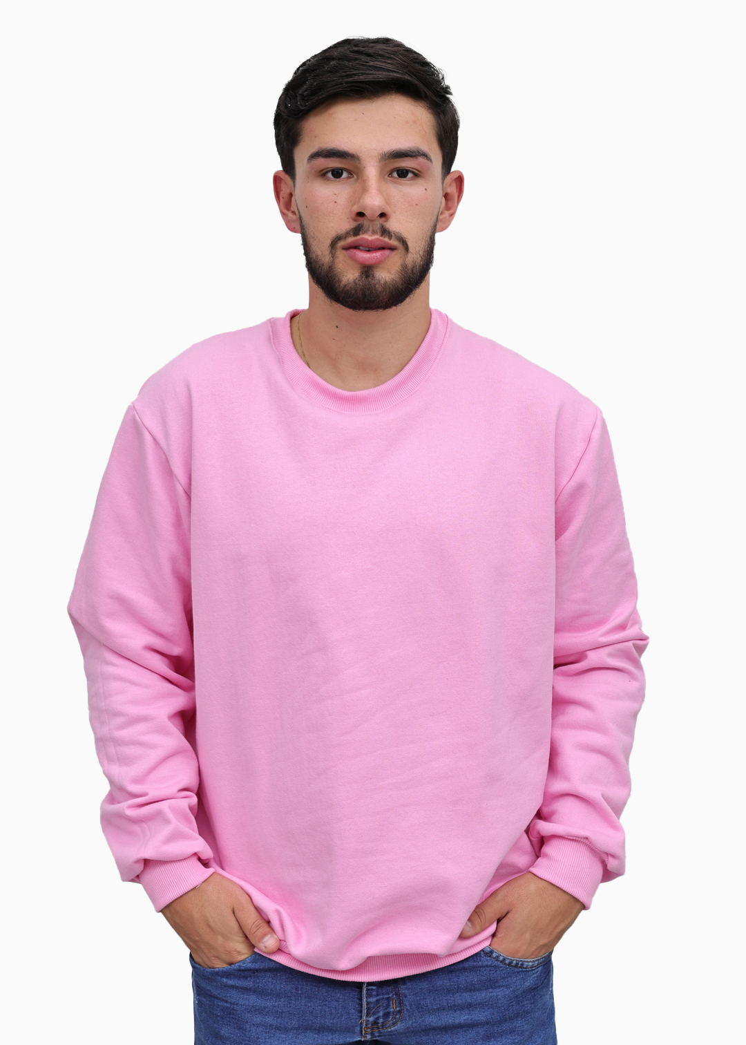 Moletom Masculino Careca Rosa Algodão