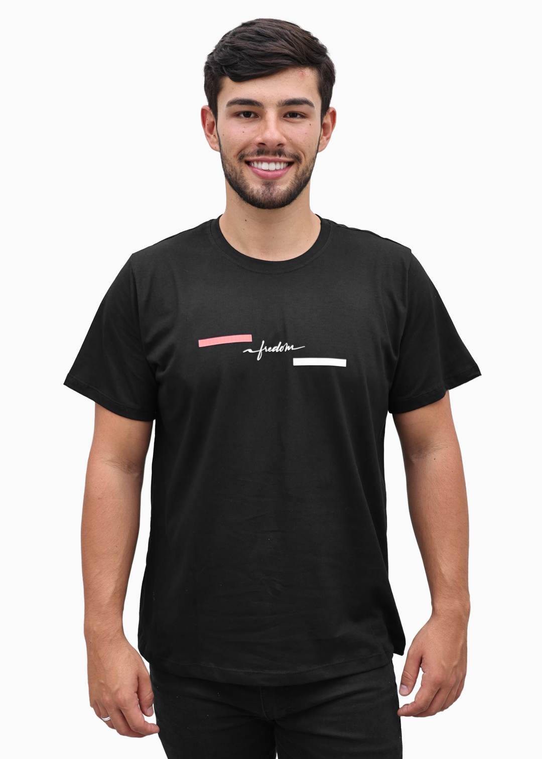 Camiseta Masculina Básica Preto Freedom Algodão