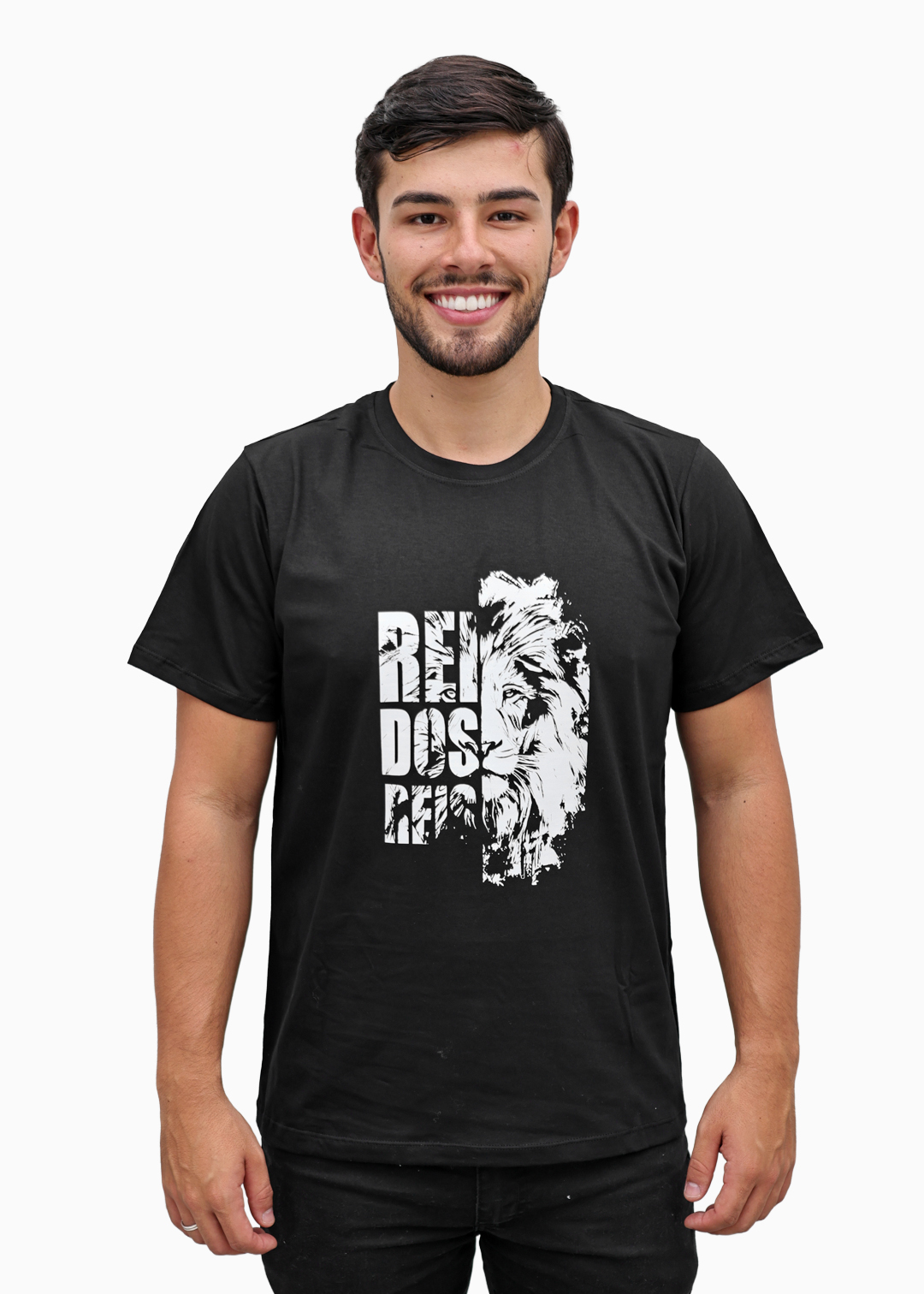 Camiseta Masculina Básica Preto Rei dos Reis Algodão