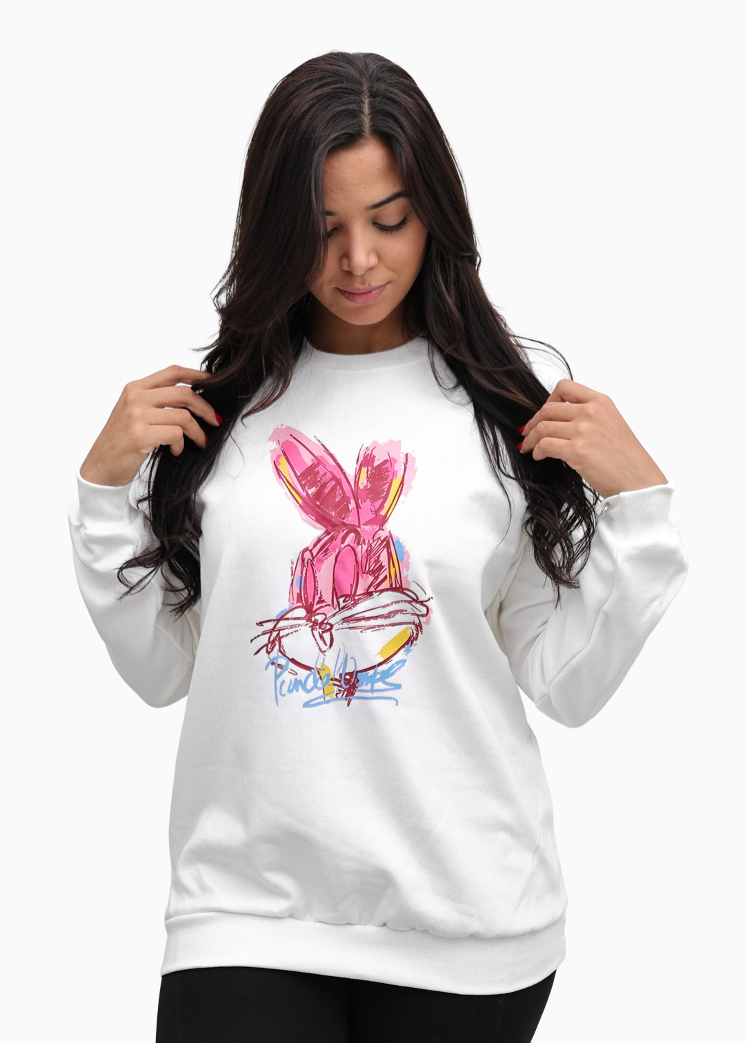 Moletom Feminino Careca Off White Perna Longa Algodão