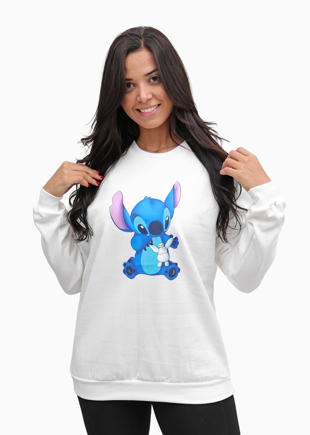 Moletom Feminino Careca Off White Stitch Algodão